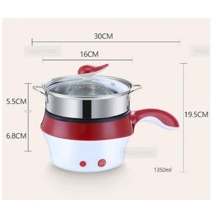Double Layer Multi-function Non-stick Frying Pan & Electric Cooking Pot- 1.35l - 600w