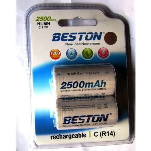 Beston Rechargeable C Batteries Nimh - 2500mAh