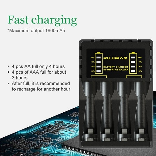 4 Slots Intelligent Led Indicator Usb Charger Home For Aa/aaa Ni-mh/ni-cd Battery Charger-INC