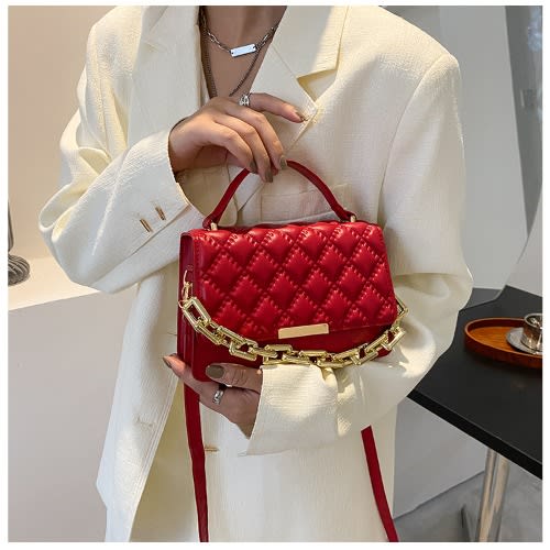 Ladies Leather Hand Bag- Red