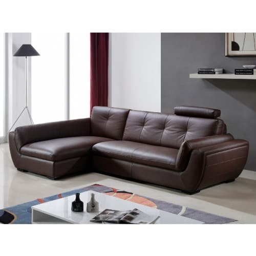 Sectional Splendor Brown Leather Sofa