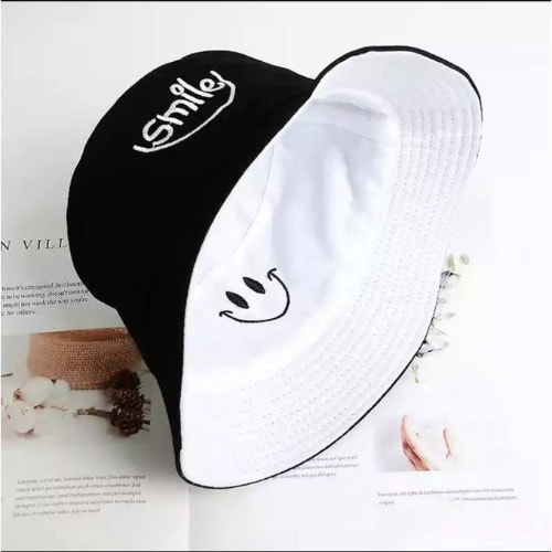 Unisex Double-sided Reversible Bucket Hat Black- White