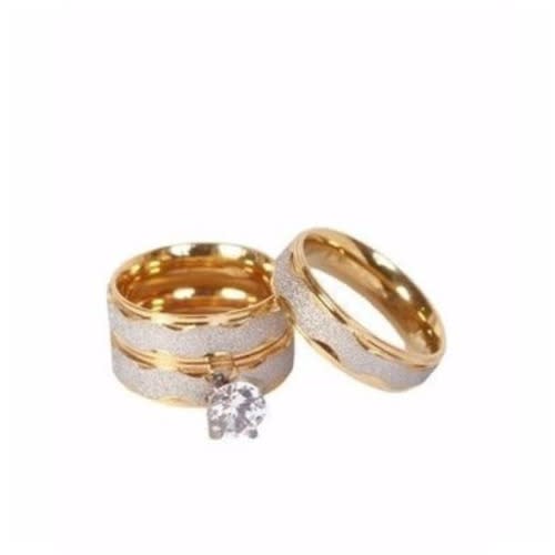 3 in 1 Wedding Ring Set - Gold