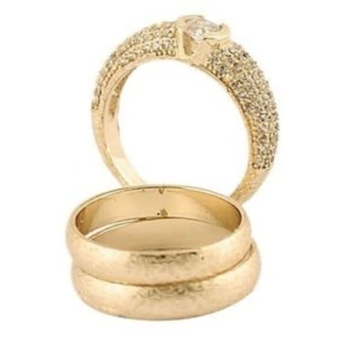 Cubic Romania Wedding Ring Set - 3pcs