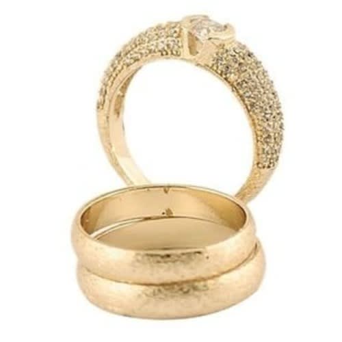 Cubic Romania Wedding Ring Set - 3pcs