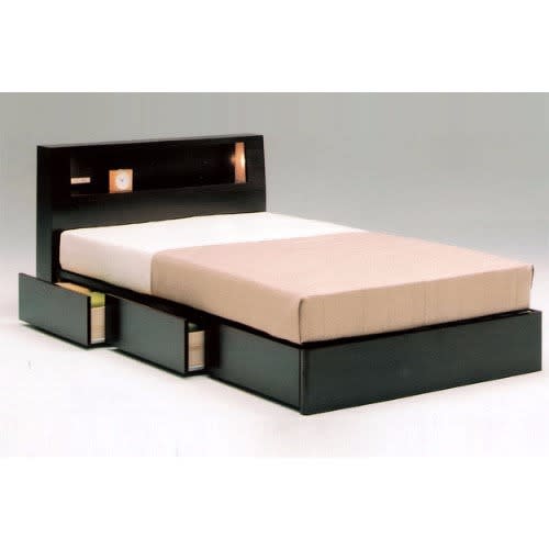 HDF Made Bed With Headboard Decoration Space And 2 Drawers