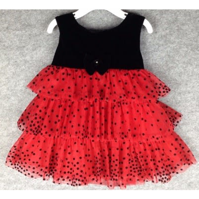 Velvet Bodice to Multi-Tiered Polka Dot Dress