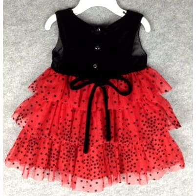 Velvet Bodice to Multi-Tiered Polka Dot Dress
