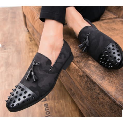 Men's Dress Shoes, Pointed Head, Sequins- Premium Design