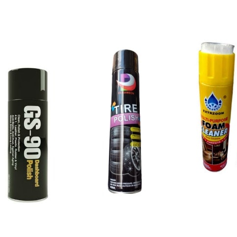 Dashboard Polish + Tire Polish + Foaming Cleaner