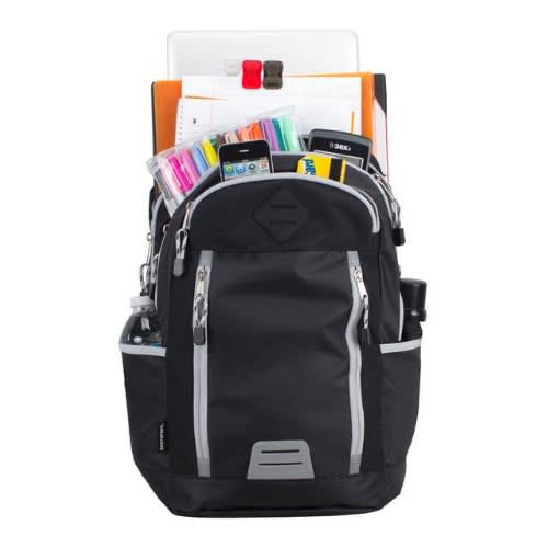 Duluxe Sport School Backpack/laptop Bag Wt Mult-storage - Black