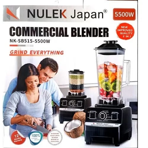 Japan 2 In 1 Commercial Blender - 5500W - 2L - NK-SB515-  Black