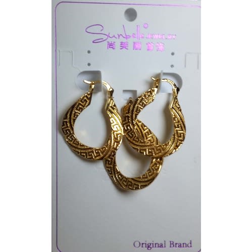 Earring & Pendant Jewelry Set - Gold