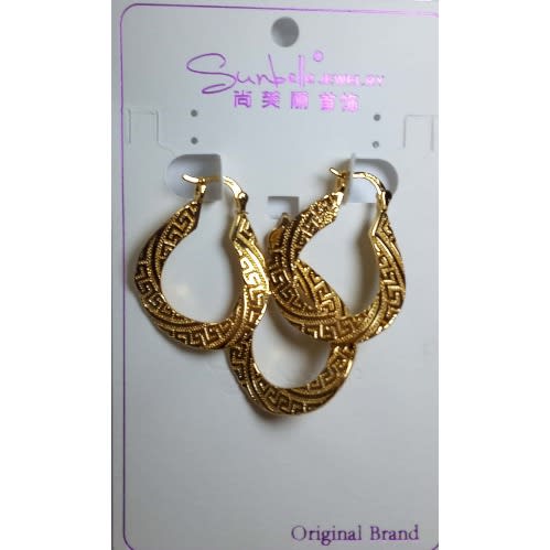 Earring & Pendant Jewelry Set - Gold