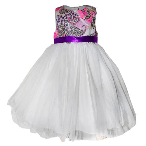Sleeveless Sequin Dress with Purple Belt
