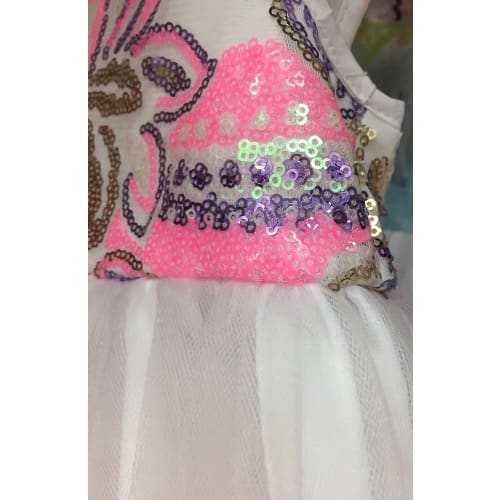Sleeveless Sequin Dress with Purple Belt