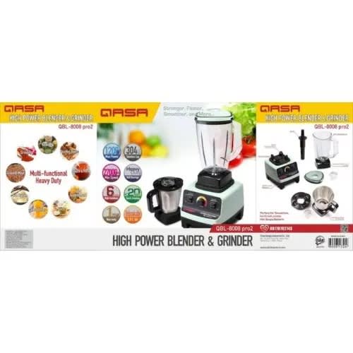 2 In 1 Heavy Duty Commercial Blender - Qbl 8008pro2 - Multicolour - 2L  -1200W