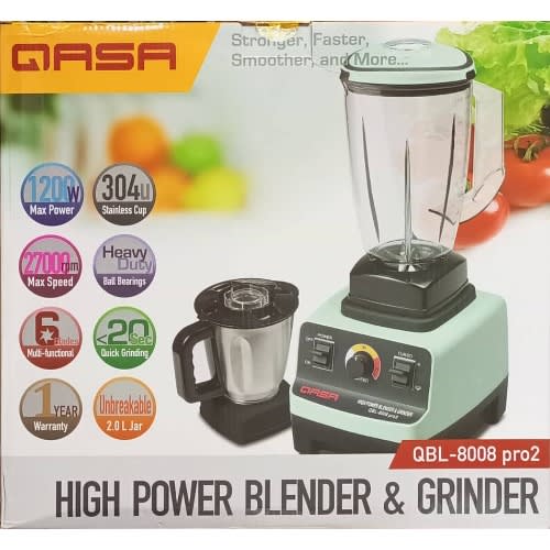 2 In 1 Heavy Duty Commercial Blender - Qbl 8008pro2 - Multicolour - 2L  -1200W
