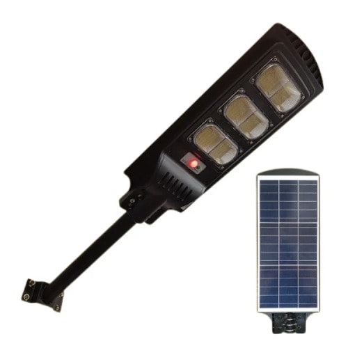 600w Solar Street Light With 3 Batteries + Pole