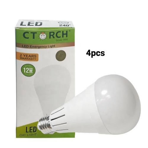 Ctorch - Rechargeable Energy Saving Bulb - 12W - 4 Pieces
