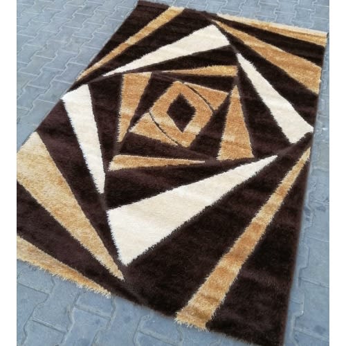 Pattern Center Shaggy Rug -Multicolor-4ft By 6ft