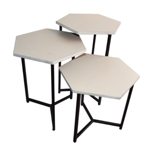 Bestline Hexa-Nesting Side End Table -Set Of 3