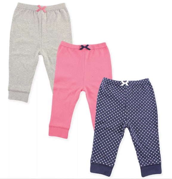 Luvable Friends Girls Gold Dotted And Plain Pants