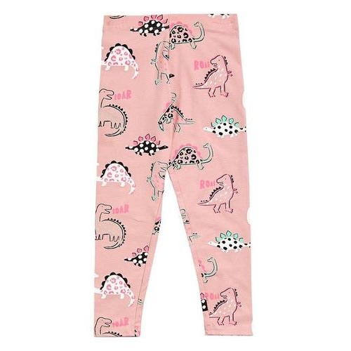 Cotton Rich Pink Dinosaur Leggings