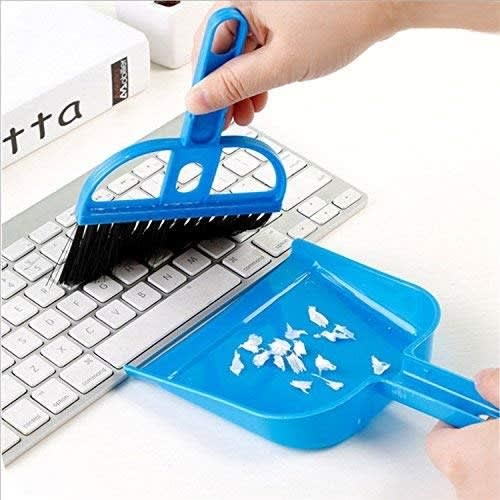 Mini Sweeper Dustpan With Brush Set - Blue