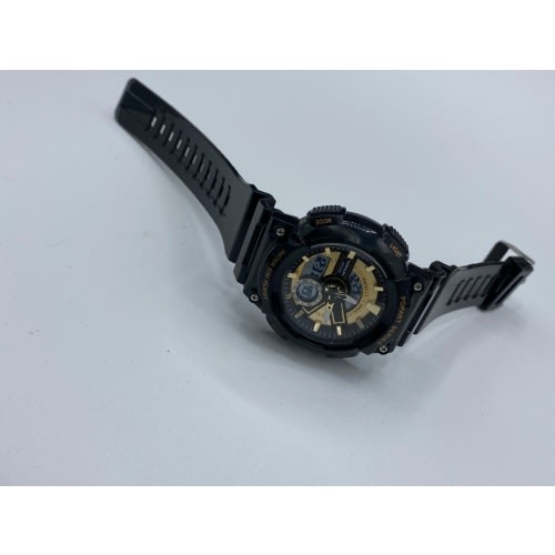 Waterproof Unisex Rubber Strap Wrist Watch Black
