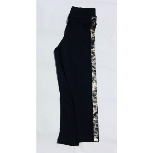 Cotton Rich Animal Side Stripe Leggings Black Mix