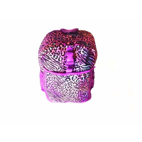 Girls Leopard & Zebra Print Backpack - Purple --Purple--No