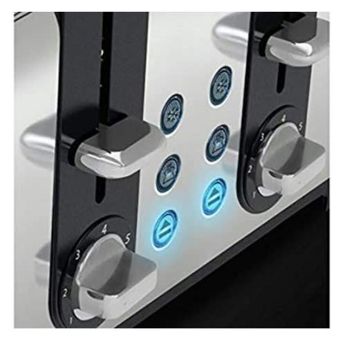 Worcester Extra Wide Slots 4-Slice - Family Size Pop-Up Toaster - Black  With Gift Item