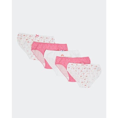Girl's Pink Briefs- Pack 0f 5
