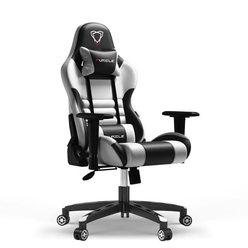 Furgle Chair + Footrest-White & Black