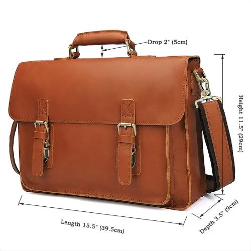 Leather Laptop Messenger Handbag