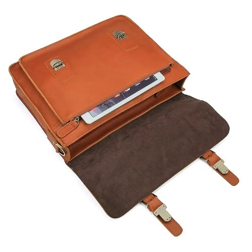Leather Laptop Messenger Handbag