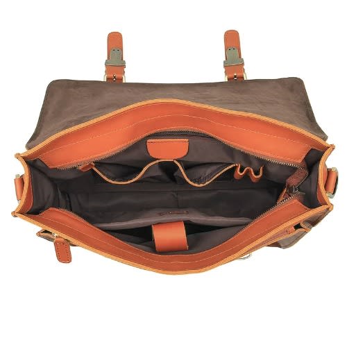 Leather Laptop Messenger Handbag