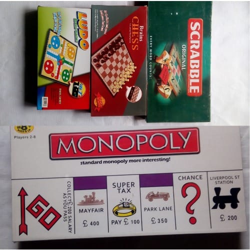 4 In 1 Board Game - Scrabble + Chess + Ludo & Monopoly