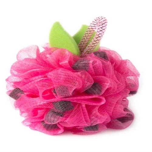 Large Fruit Bath Sponge Mesh Loofah Shower Pouf (pink)