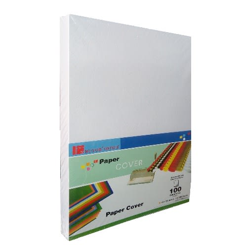 Office A4 Binding Hard Paper Cover - White - 100 Sheets