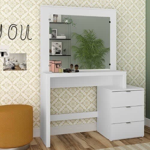 Vanity With Dressing Mirror - White