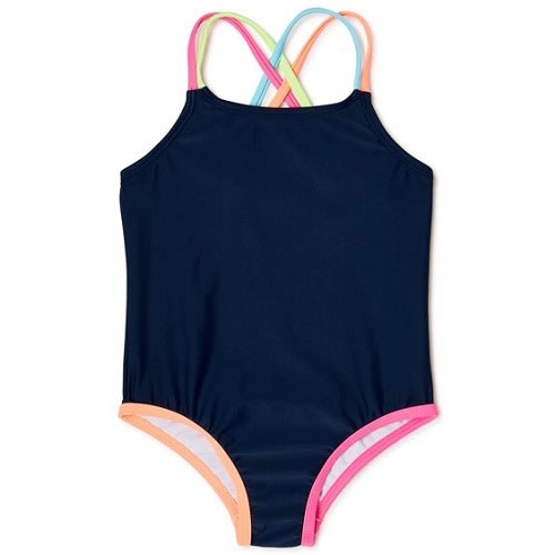 Wonder Nation Baby & Toddler Girls’ Solid 1 Piece Swimsuit