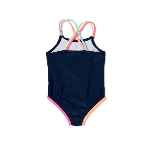 Wonder Nation Baby & Toddler Girls’ Solid 1 Piece Swimsuit