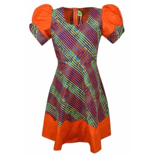 Debnova Designs Orange Trimmed Multi coloured Ankara Design