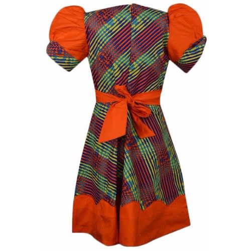 Debnova Designs Orange Trimmed Multi coloured Ankara Design
