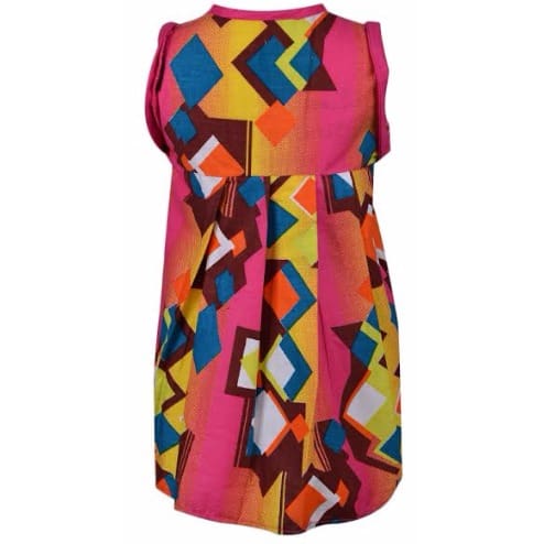 Debnova Designs Colourful Ankara Dress with Pink Trimmings