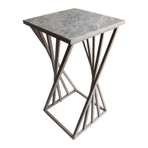 Bestline Metal Sofa Side /wooden Top/bedside End Table - Silver