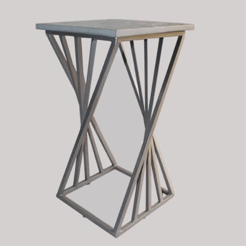 Bestline Metal Sofa Side /wooden Top/bedside End Table - Silver