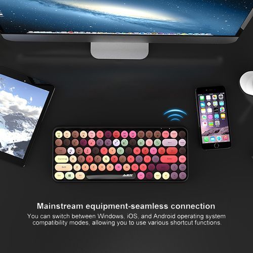 84aroon Keys Tablet  Phone Computer Household Office Bluetooth Keyboard